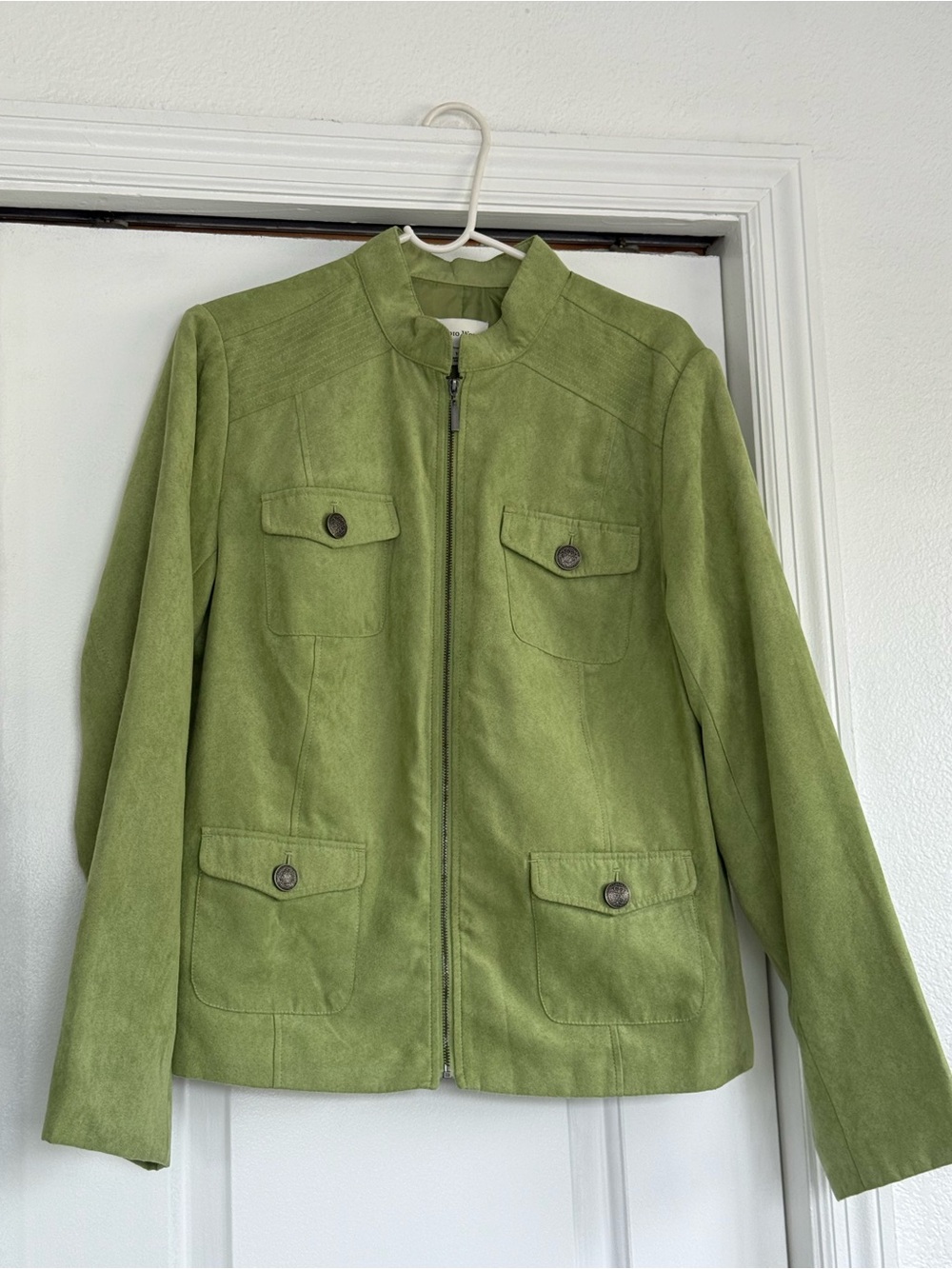 Studio Works Green Zip-Front Utility Blazer